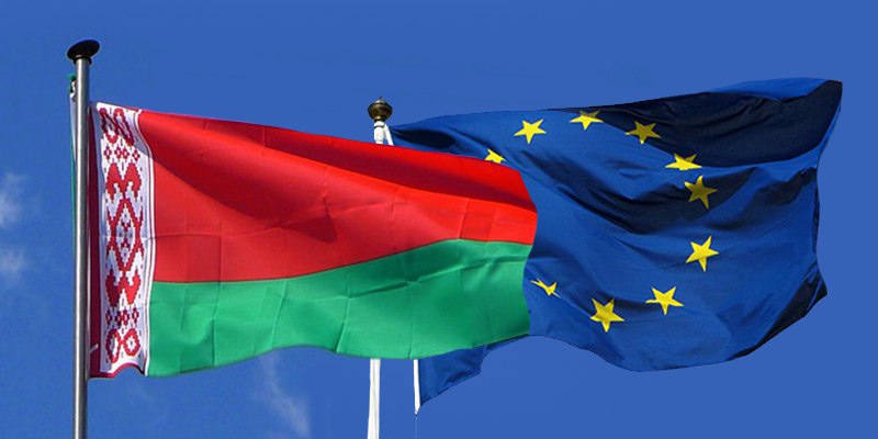 Belarus and EU flags
