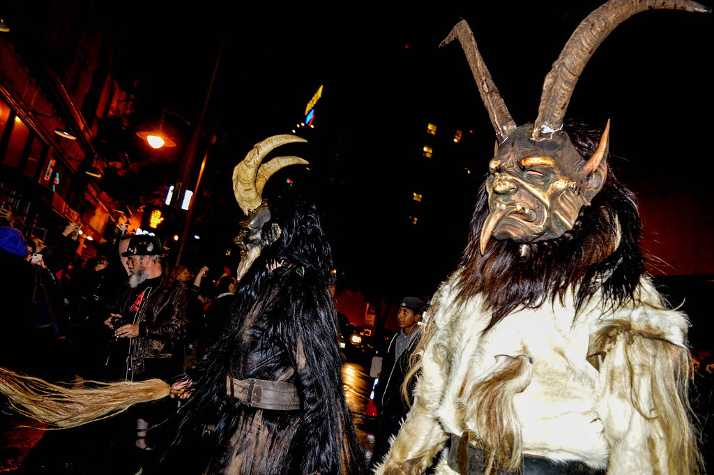 Spooky costumes at An example of the spooky costumes worn during Krampusläufe
