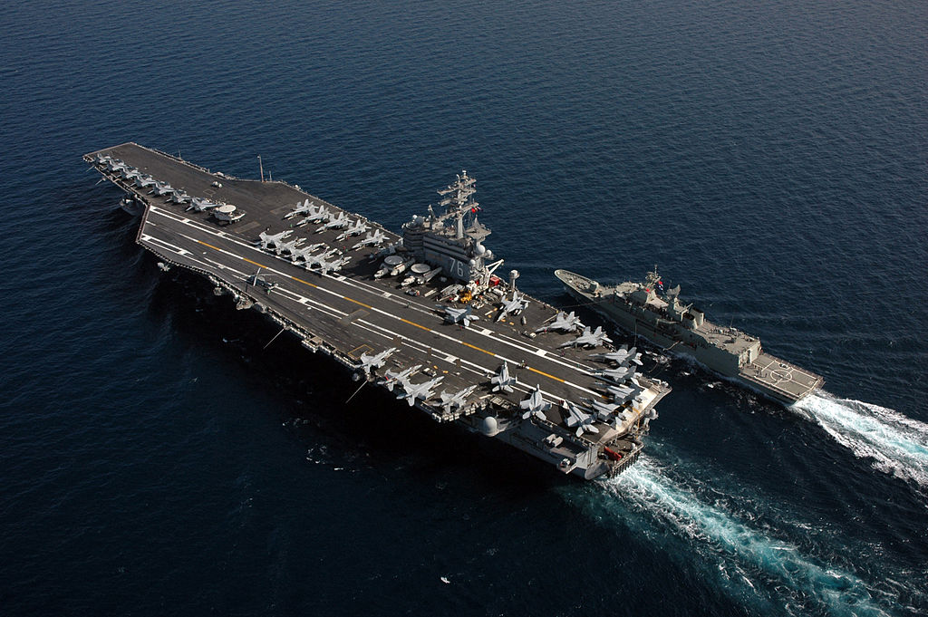 The West: USS Ronald Reagan refuels Australian Frigate